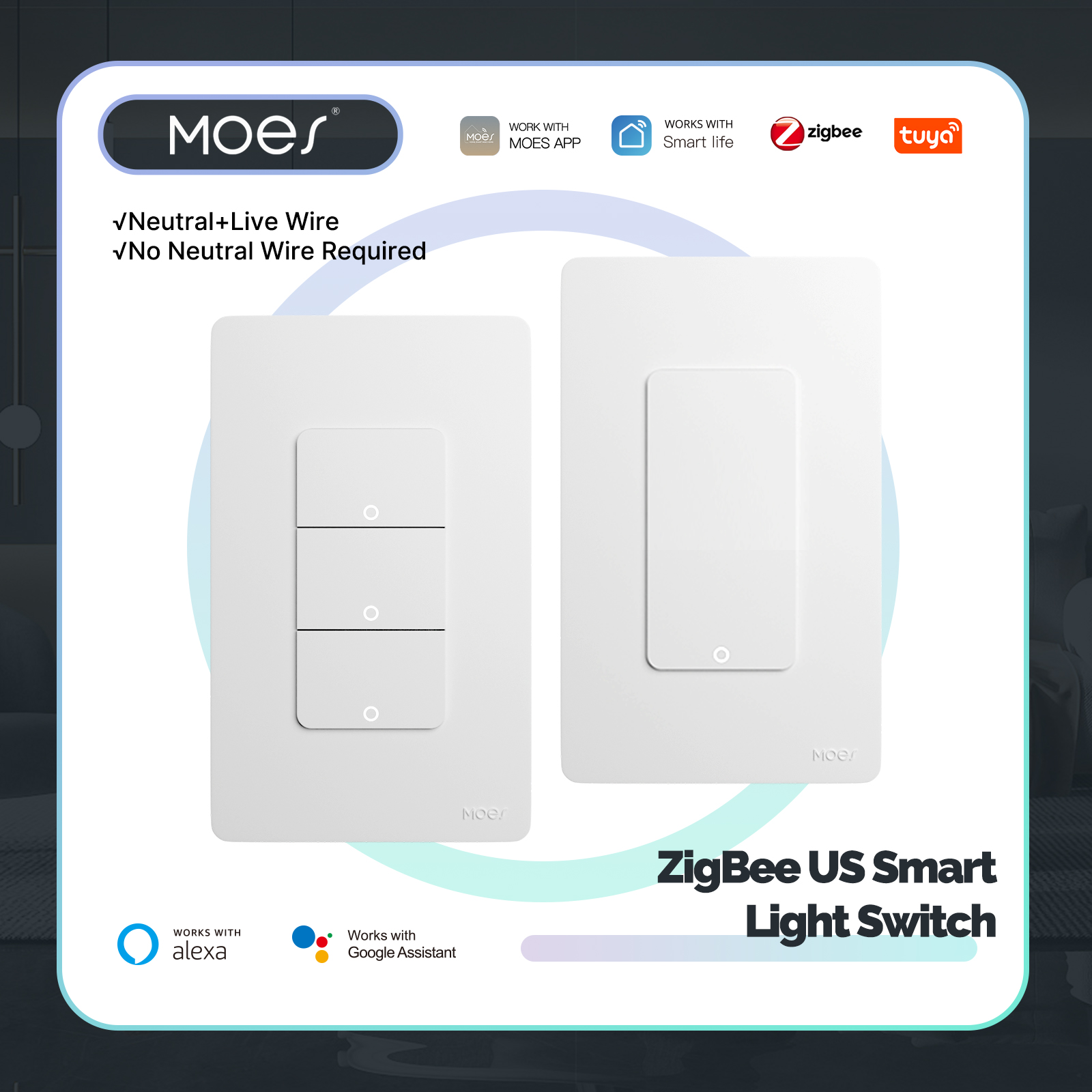 Smart Home Z Wave - MOES Tuya Zigbee Smart Switch US