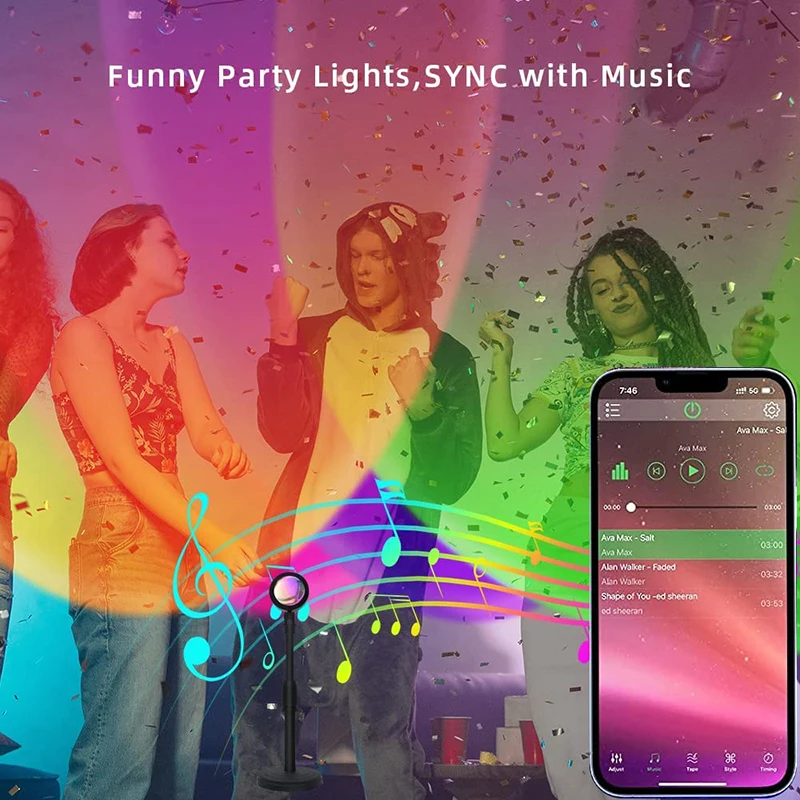 Smart LED Sunset Lamp Colorful - Smart Home Design review and price