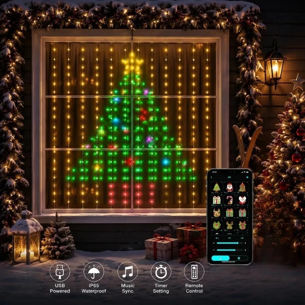 LED Pixel Curtain Lights Bluet - Smart Home Diy review and price